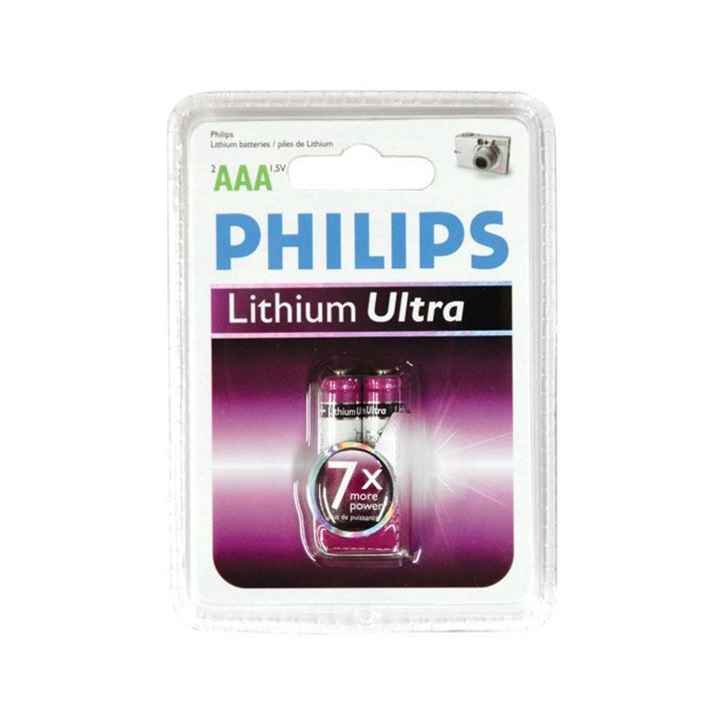 باتری نیم قلمی فیلیپس مدل Lithium Ultra AAA بسته 2 عددی