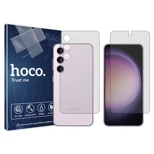 Hoco transparent screen protector HyGEL model suitable for Samsung Galaxy S 23 mobile phone along with the back protector