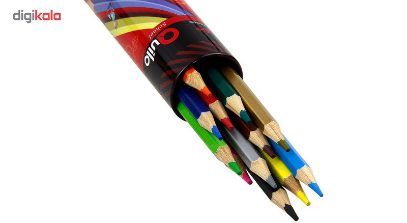 مداد رنگی 12 رنگ استوانه‌ای کوییلو کد 634009