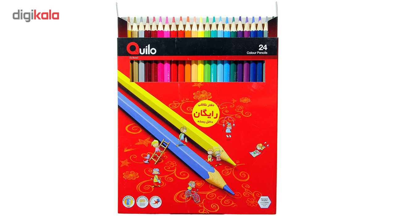 مداد رنگی 24 رنگ مقوایی کوییلو کد 634004