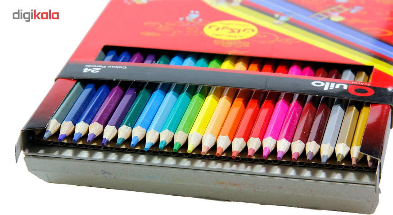 مداد رنگی 24 رنگ مقوایی کوییلو کد 634004