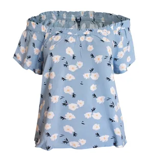 بلوز آستین کوتاه زنانه کیابی مدل گلدار