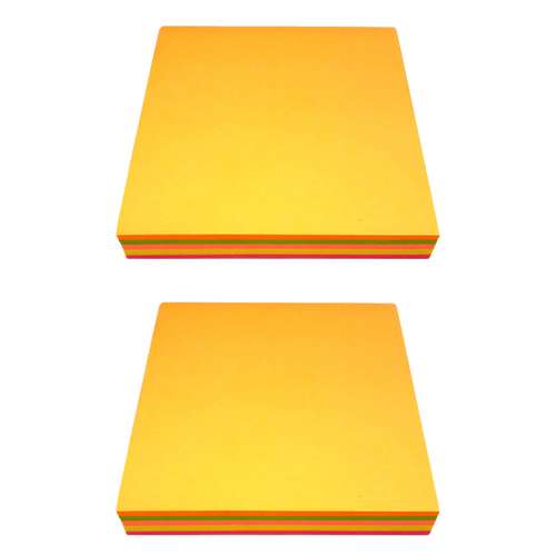 کاغذ یادداشت برچسب دار 100 برگ مدل استیک نوت رنگی بسته 2 عددی