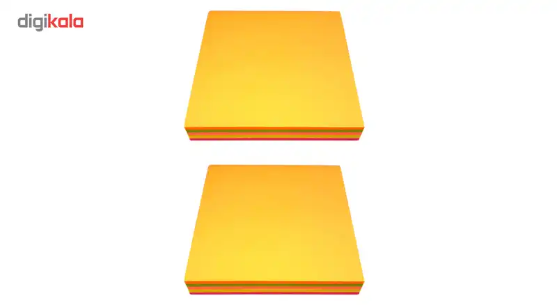 کاغذ یادداشت برچسب دار 100 برگ مدل استیک نوت رنگی بسته 2 عددی