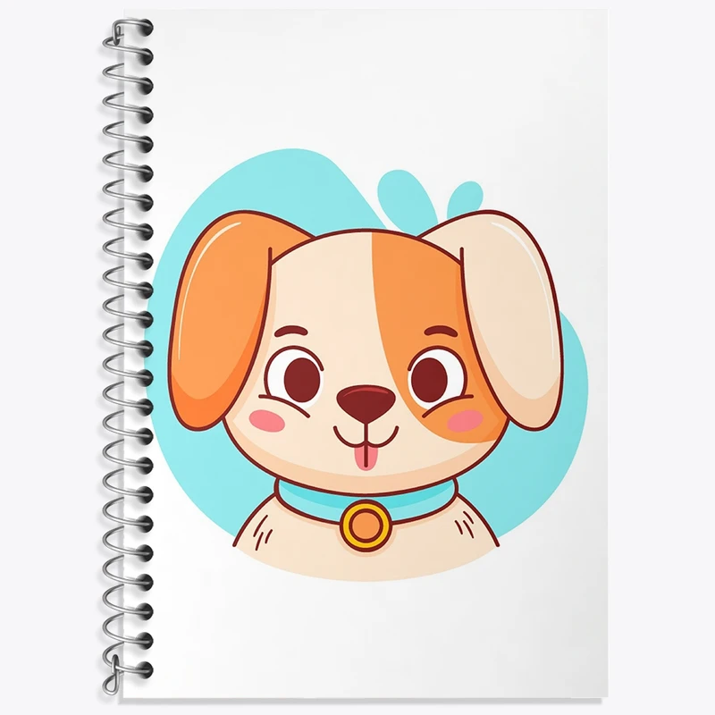 دفتر زبان 50 برگ خندالو مدل سه خط طرح سگ حیوانات بامزه کد 37142