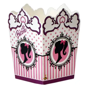  ظرف پاپ کورن مدل دختر باربی بسته 10 عددی 