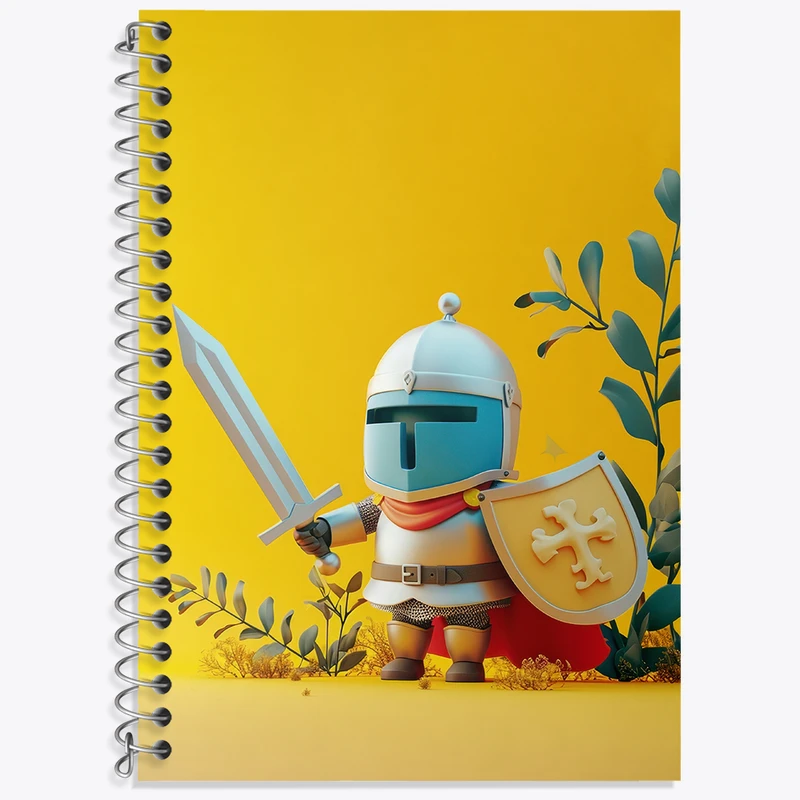 دفتر زبان 50 برگ خندالو مدل دو خط طرح شوالیه کیوت کد N2261