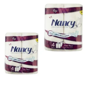 دستمال حوله ای 3 لایه نانسی مدل 001 دو بسته 4 عددی