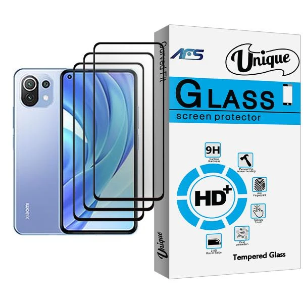 محافظ صفحه نمایش ای اف اس مدل Unique Glass MIX003 مناسب برای گوشی موبایل شیائومی Mi 11 Lite بسته سه عددی