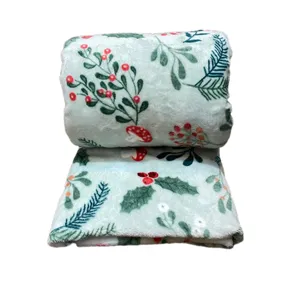 پتو مسافرتی یک نفره مدل برگ سبز سایز 200x160 سانتی‌متر