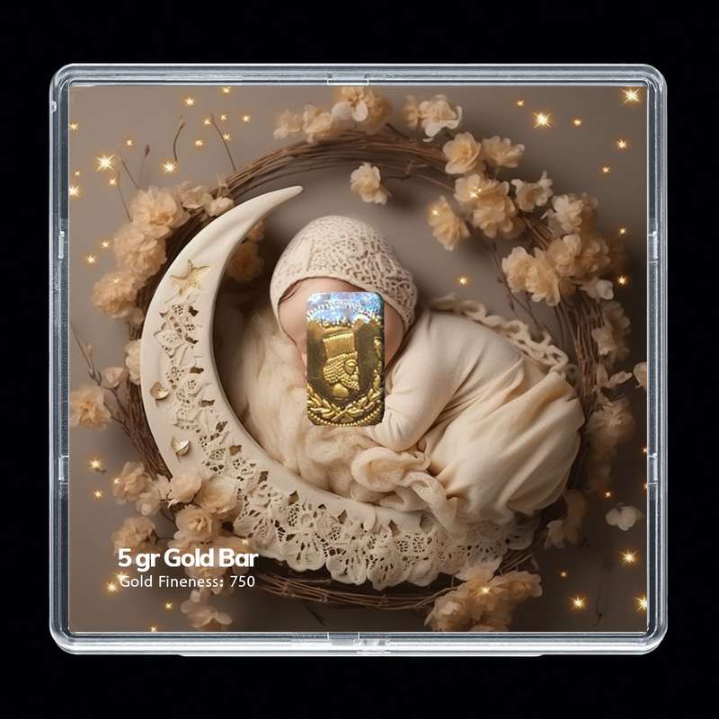 شمش طلا 18 عیار مدوپد مدل نوزاد کد SG-10278