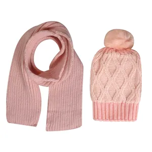 ست کلاه و شال گردن بافتنی بچگانه مدل SF-0016
