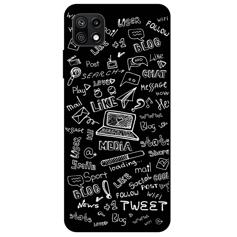 کاور مگافون طرح رسانه های اجتماعی مدل 1898 مناسب برای گوشی موبایل سامسونگ Galaxy F42         