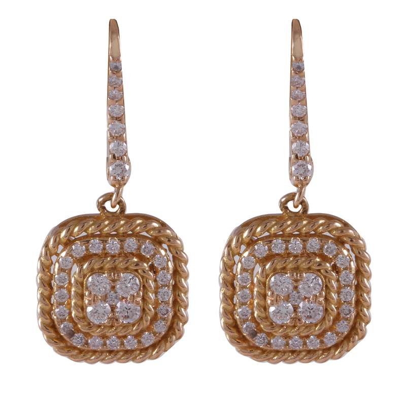 گوشواره طلا 18 عیار زنانه جواهری گاندی مدل A4217