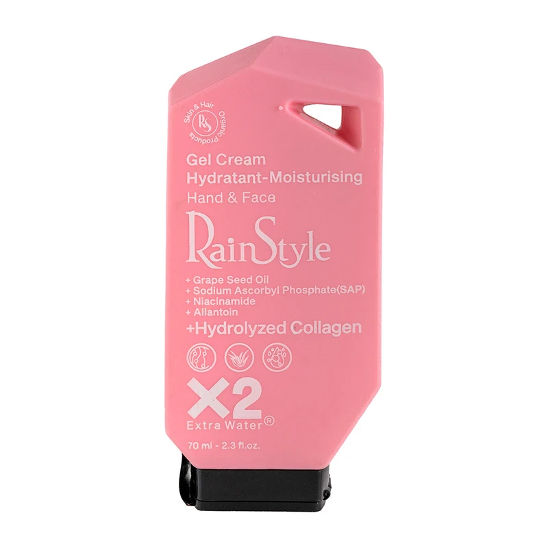 ژل کرم آبرسان دست و صورت رین استایل مدل کلاژن مناسب انوع پوست حجم 70 میلی لیتر