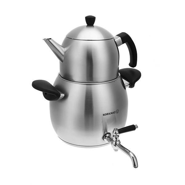 سرویس چای ساز ورتکس کرکماز مدل شیردار استیل مات کد A002