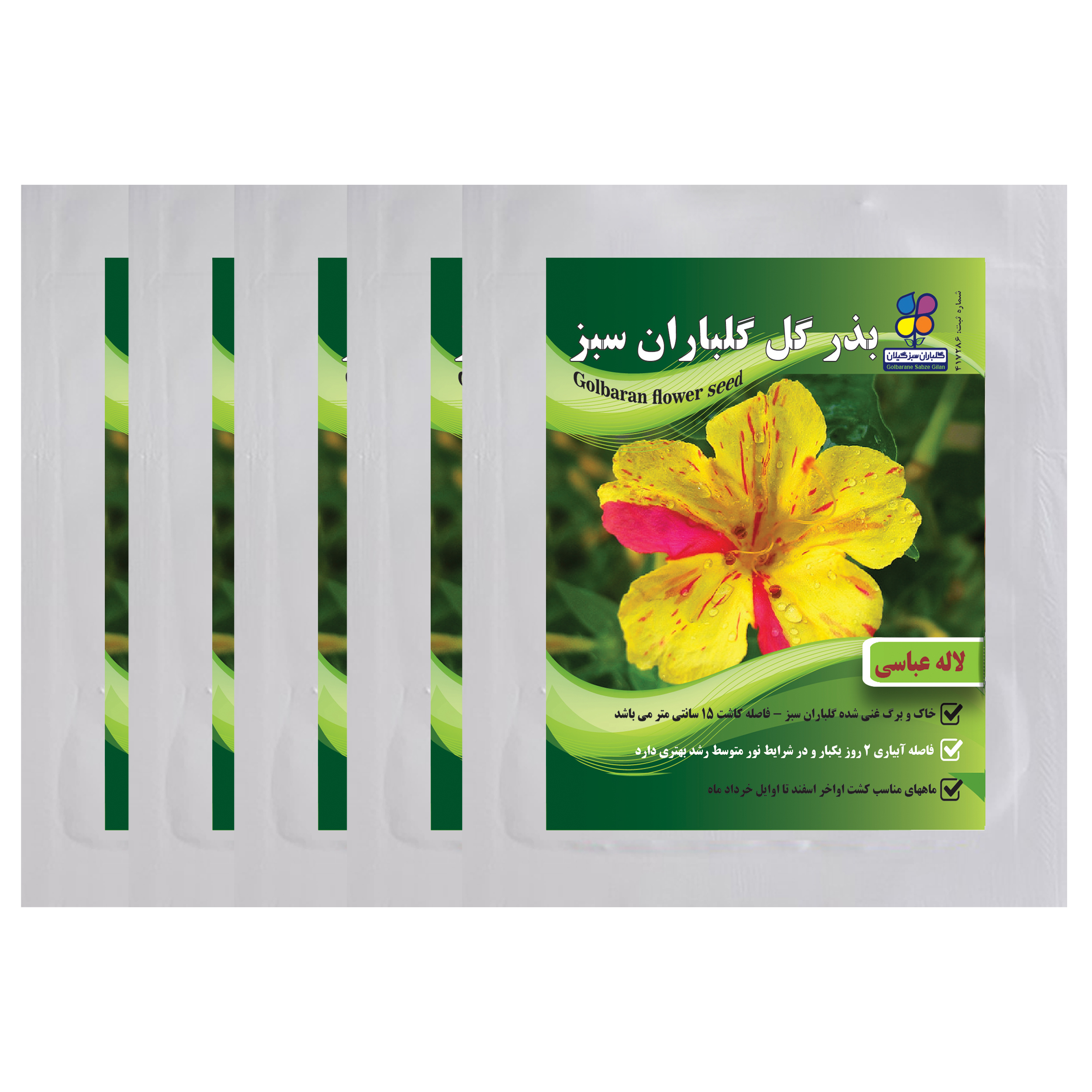  بذر گل لاله عباسی گلباران سبز بسته 5 عددی