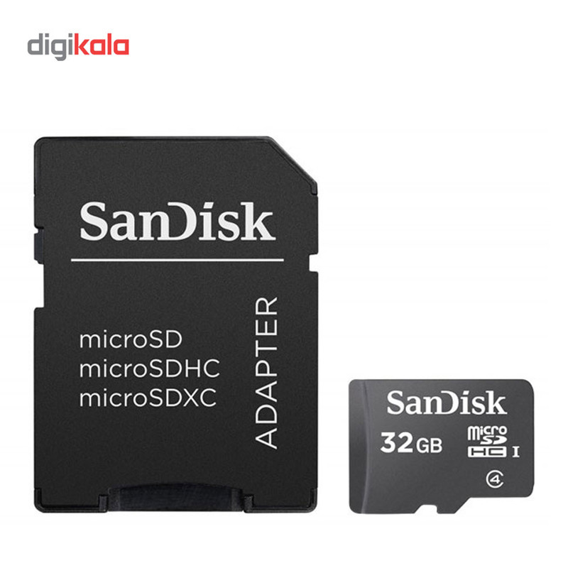 کارت حافظه microSDHC سن دیسک سری SDSDQM ظرفیت 32گیگابایت به همراه آداپتور SD