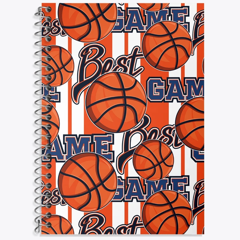 دفتر زبان 50 برگ خندالو مدل سه خط طرح بسکتبال کد N651