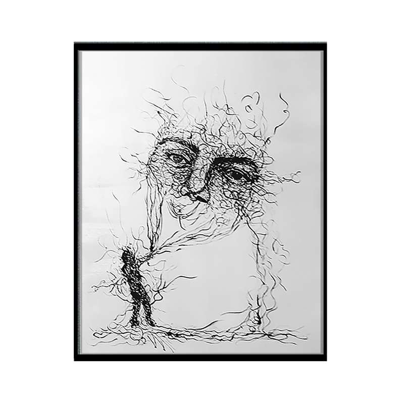 تابلو نقاشی اکرولیک طرح چهره نخی