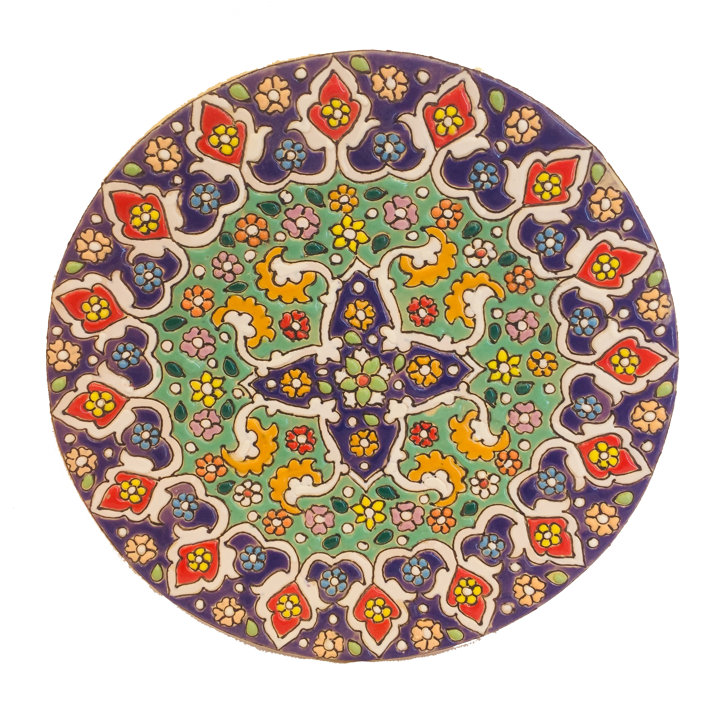بشقاب میناکاری سفالی زمانیان کد ZMN15006