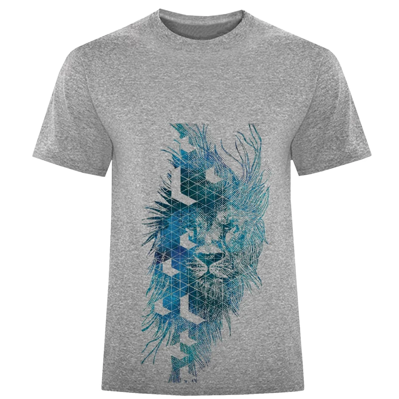 تیشرت آستین کوتاه مردانه طرح شیر کد W389