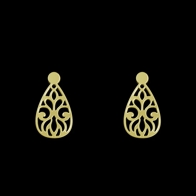 گوشواره طلا 18 عیار زنانه مدوپد مدل اسلیمی کد GA1-15260