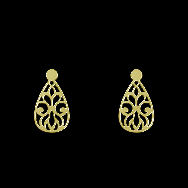 گوشواره طلا 18 عیار زنانه مدوپد مدل اسلیمی کد GA1-15260