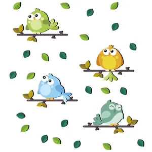 استیکر چوبی باروچین طرح Birds Happy