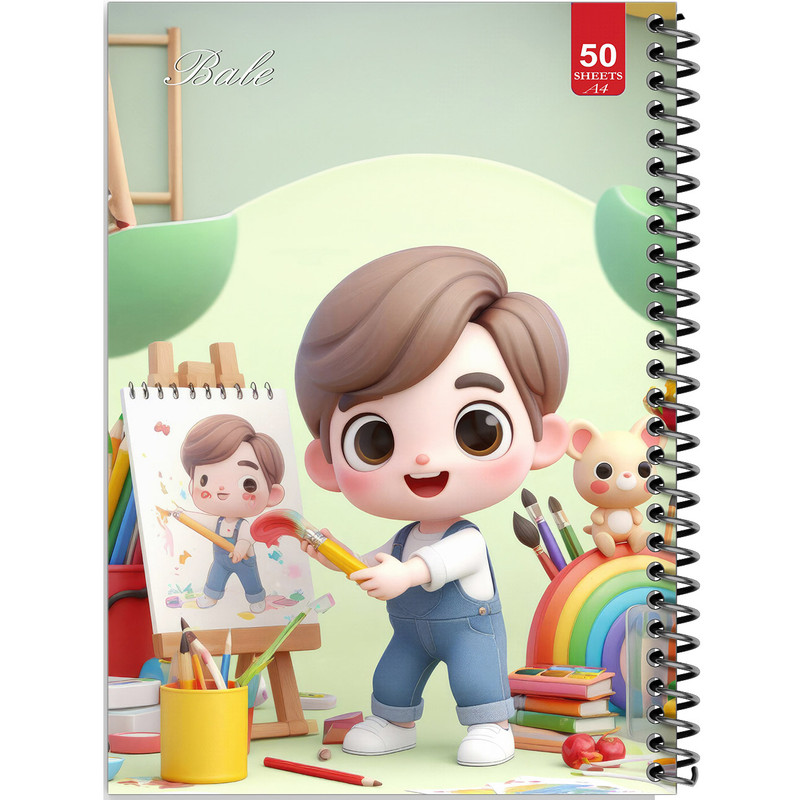 دفتر نقاشی 50 برگ انتشارات بله طرح پسر نقاش کد A4-L612