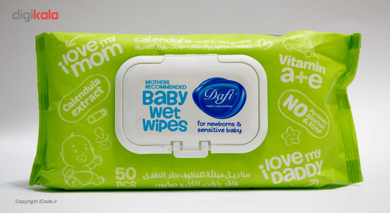 دستمال مرطوب دافی مدل Calendula بسته 50 عددی