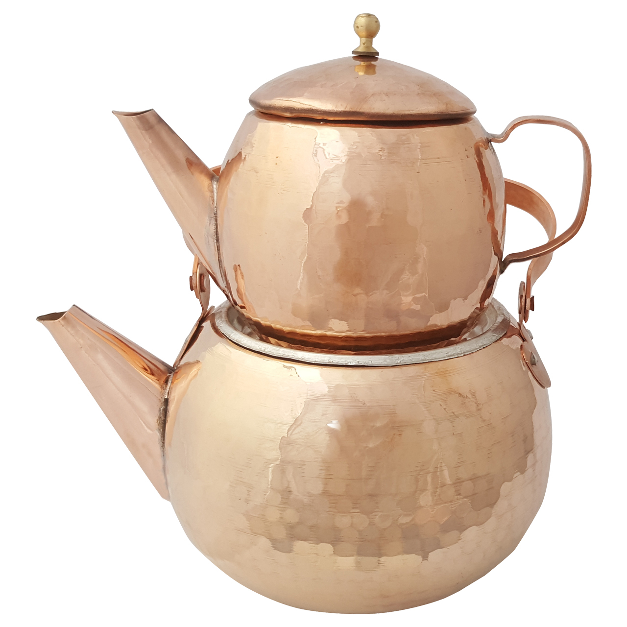ست کتری و قوری مسی مدل توپی کد ZH74
