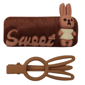 گیره مو دخترانه مدل خرس و خرگوش کد 04 بسته 2 عددی