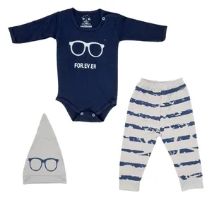 ست 3 تکه لباس نوزادی مدل عینک کوچولو