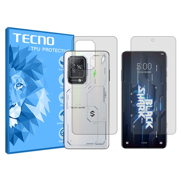 محافظ صفحه نمایش شفاف تکنو مدل HyGEL مناسب برای گوشی موبایل شیائومی Black Shark 5 Pro به همراه محافظ پشت گوشی