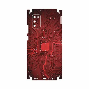 MAHOOT Red Printed Circuit Board-FullSkin Cover Sticker for Samsung Galaxy A02S