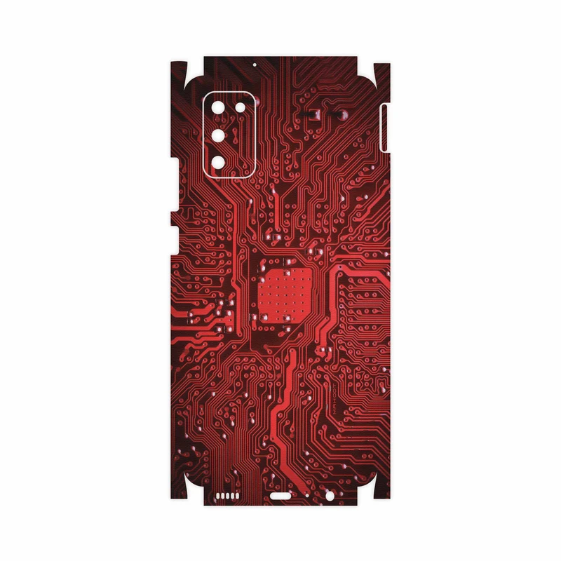 برچسب پوششی ماهوت مدل Red Printed Circuit Board-FullSkin مناسب برای گوشی موبایل سامسونگ Galaxy A02S