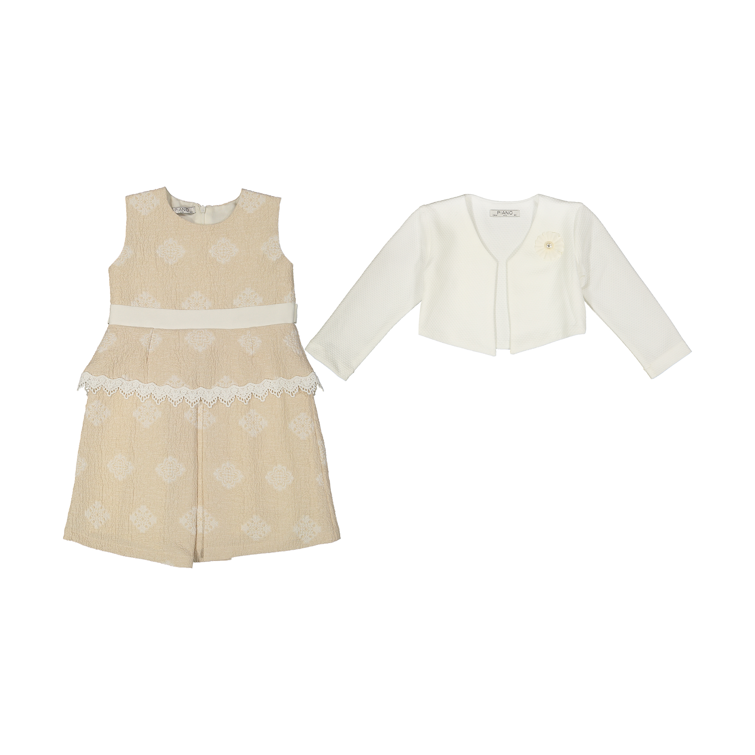 ست کت و پیراهن دخترانه پیانو مدل 3482-07