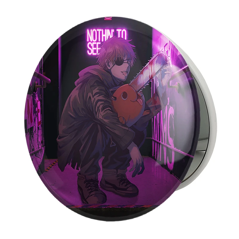 آینه جیبی خندالو طرح پوچیتا و دنجی انیمه مرد اره ای Chainsaw Man مدل تاشو کد 17937 