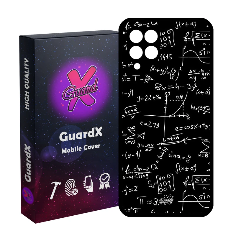 کاور گارد ایکس طرح ریاضی مدل Glass10528 مناسب برای گوشی موبایل سامسونگ Galaxy A12/M12/F12