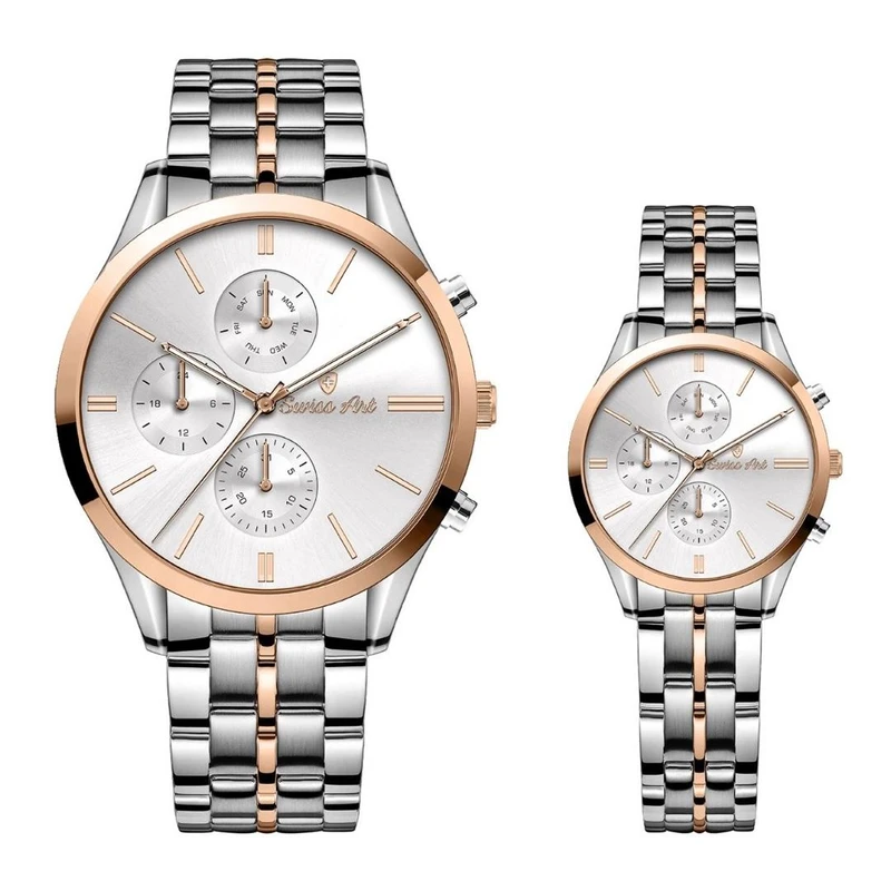 ست ساعت مچی عقربه‌ای زنانه و مردانه سوئیس آرت مدل 920145146-08