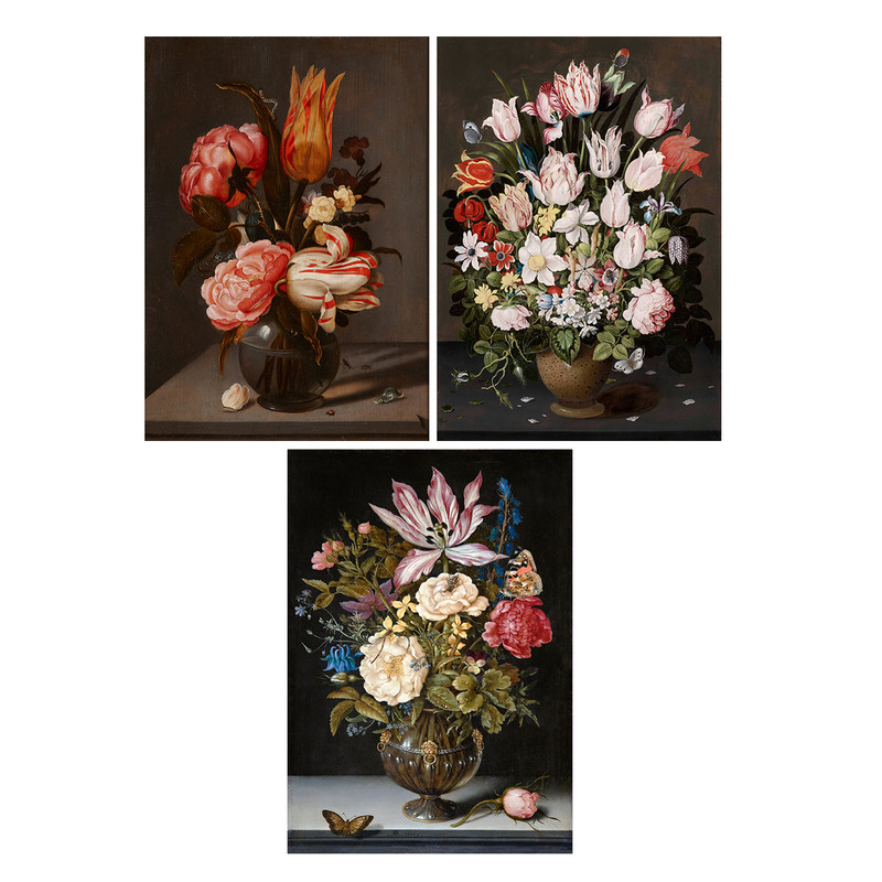 	 تابلو شاسی طرح گل و گلدان کد SET204 مجموعه 3 عددی