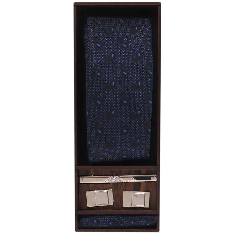 ست کراوات و گیره کراوات و دستمال جیب و دکمه سردست مردانه مدل PJ-107405