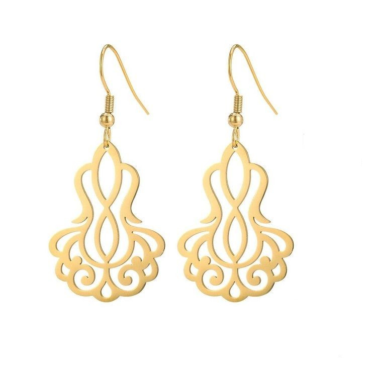 گوشواره طلا 18 عیار زنانه قیراط طرح گل کد GH3696