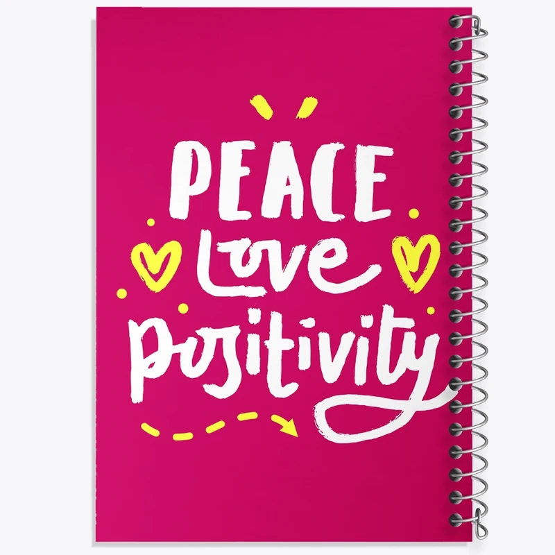 دفتر مشق 100 برگ خندالو طرح Peace Love Positivity کد F1501