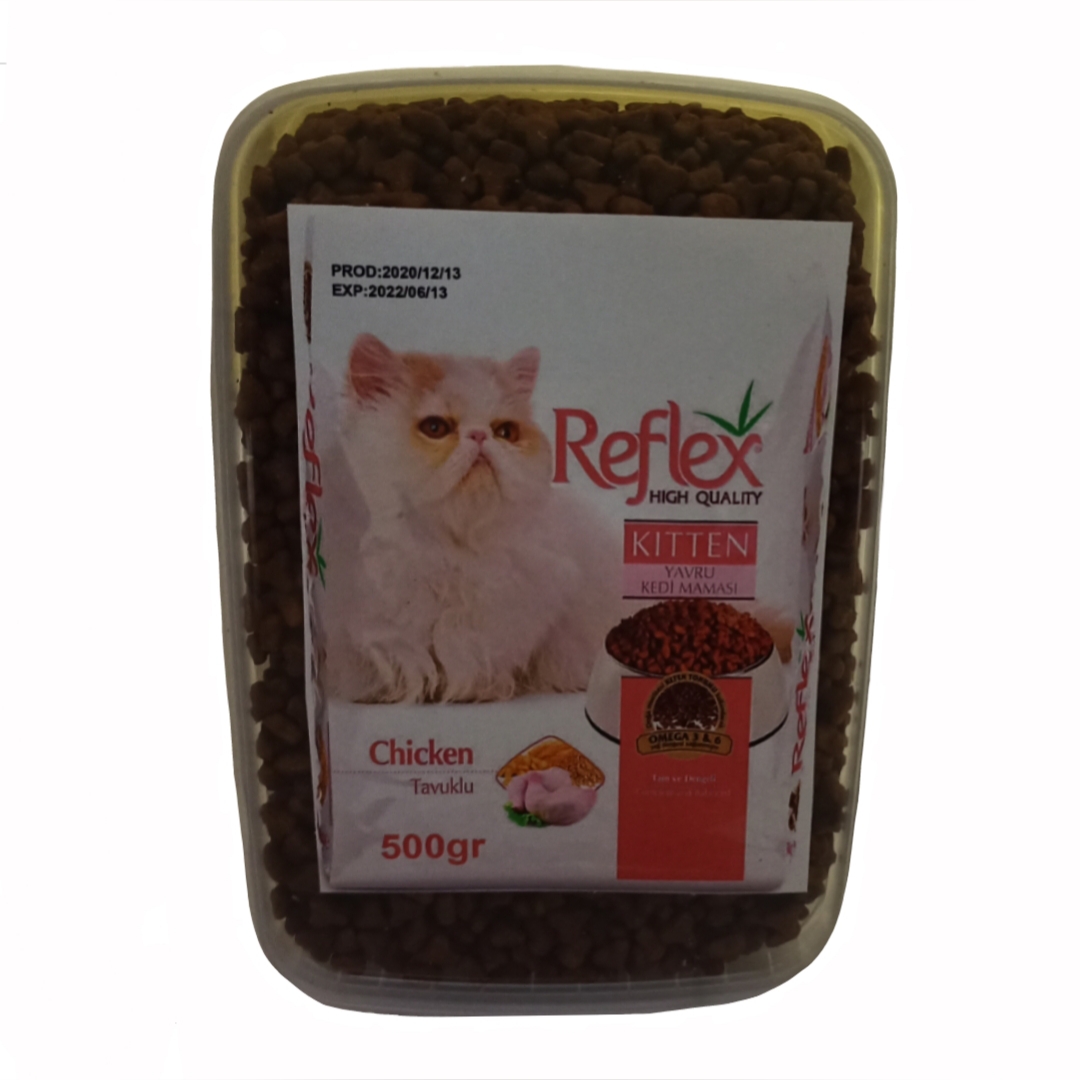 غذای خشک بچه گربه رفلکس مدل Chicken_500 وزن 500 گرم