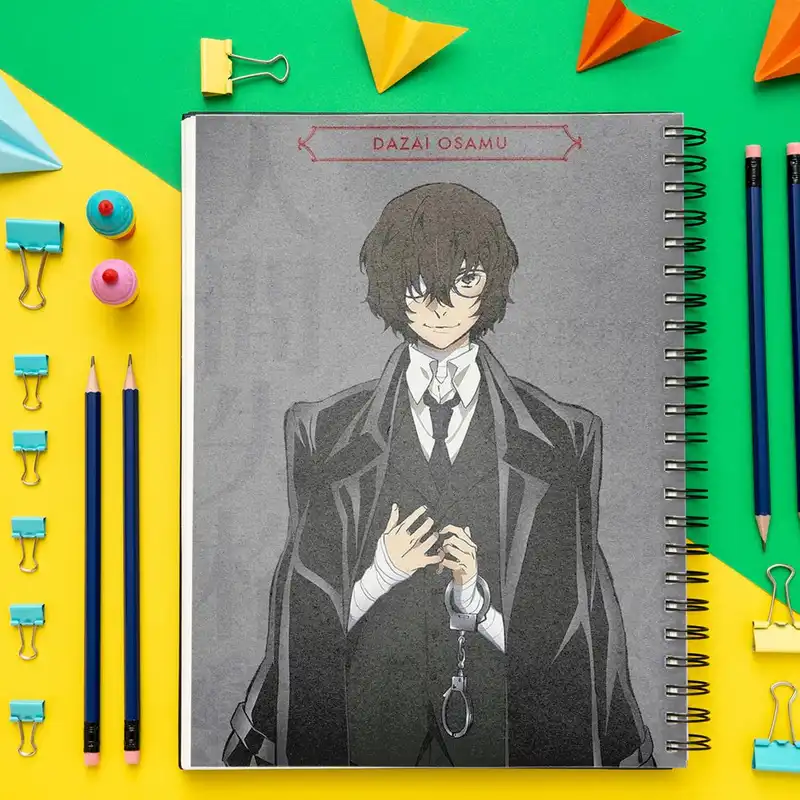 دفتر مشق باژیکان طرح انیمه سگ های ولگرد بانگو کد 20215765 به همراه فتوکارت مجموعه 24 عددی