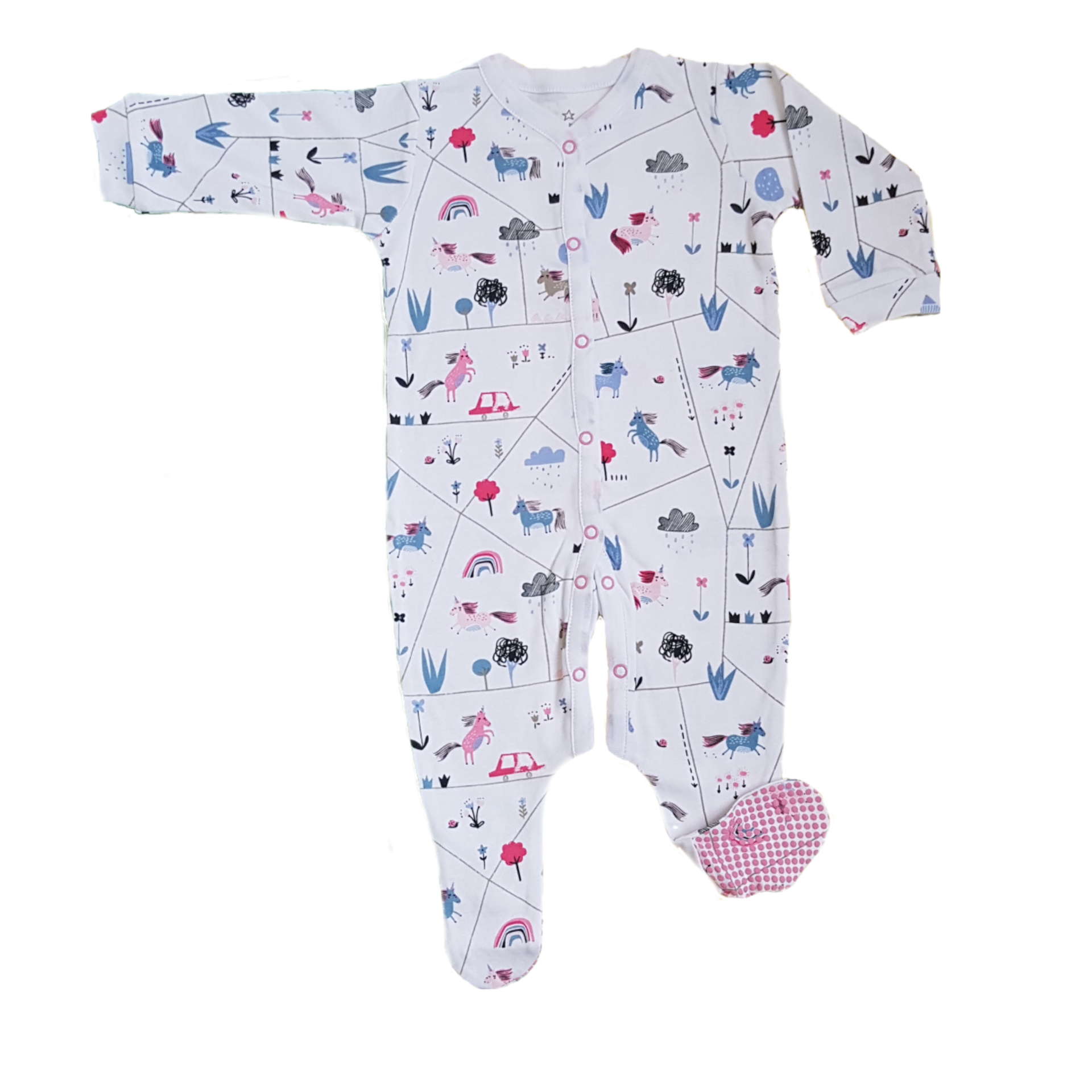 سرهمی نوزادی نکست مدل جورابدار رنگ سفید