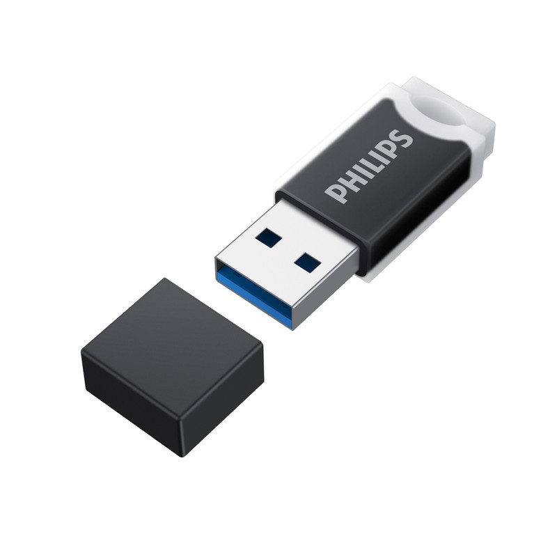 فلش مموری 16 گیگابایتی فیلیپس مدل FM10UA-B، با رابط USB 2.0، سرعت خواندن تا 30 و نوشتن تا 15 مگابایت بر ثانیه، ضد خش و ضد اثر انگشت و لک، سازگار با Windows، Mac OS و Linux
