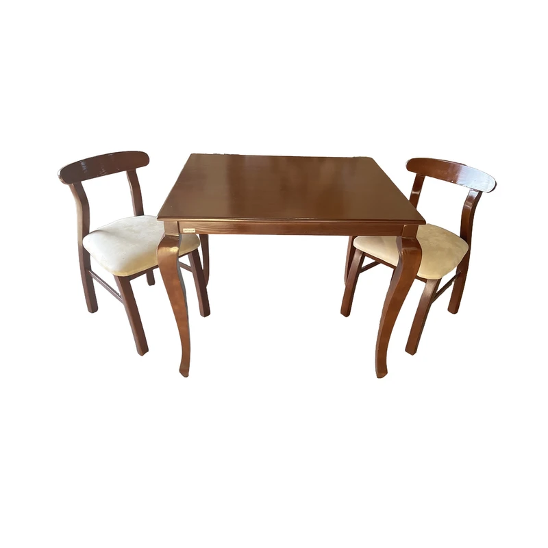 میز و صندلی ناهارخوری دو نفره گالری چوب آشنایی مدل Gh-Kh-Mehr2